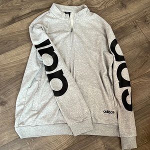 Mens Adidas zip up sweater grey size xl